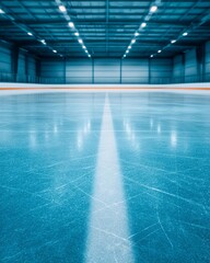 empty ice rink, hockey arena