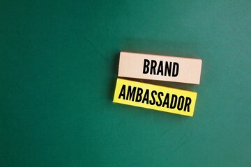 colored wood with word BRAND AMBASSADOR. Business concept