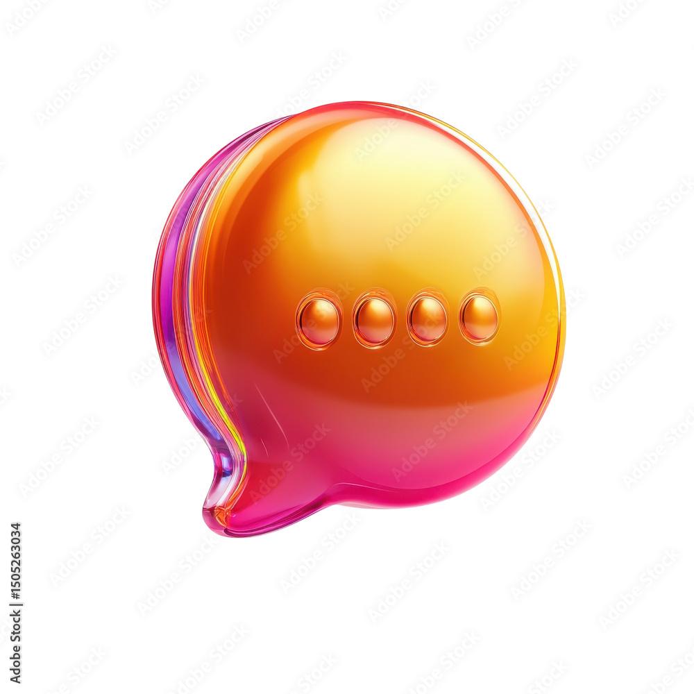 Poster golden communication bubble shimmering with a modern message awaiting on transparent background