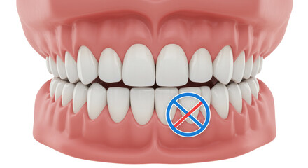 Isolated No Braces Sign on Teeth