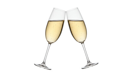 Isolated Clinking Champagne Glasses