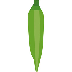 Illustration of Single Okra Pod