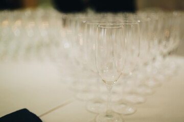 champagne glasses on the table