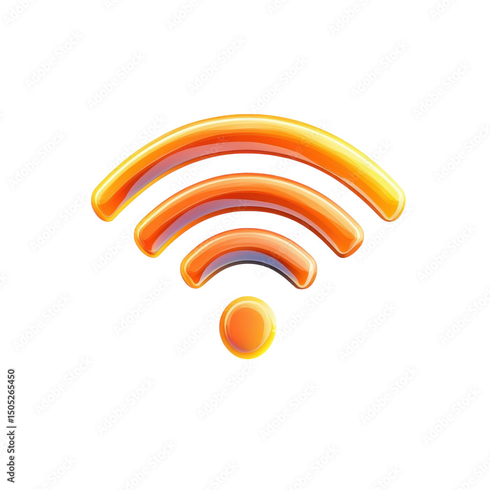 Poster glowing wi fi symbol radiating connection and signals across the digital on transparent background