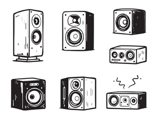 speaker line drawing icon for modern stock graphics