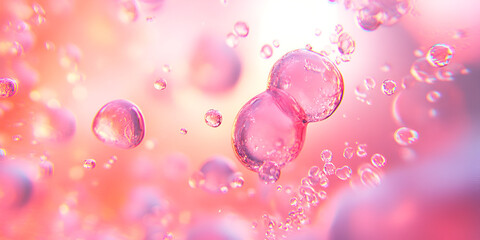 Warm Soft Pink Bokeh with Luminous Floating Light Abstract Background