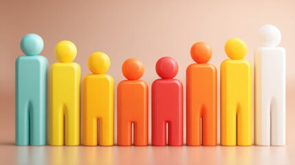 Comparative bar graph showing a group of people representing leadership benchmarking and performance metrics