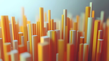 Obraz premium Abstract 3D background with creative modern design elements illustrating economic data and financial charts. High-quality, detailed visual for business, finance, and data analysis concepts.