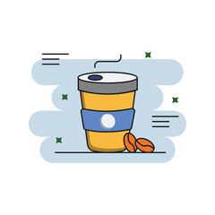 Shopping  color line icon with white background vector stock illustration