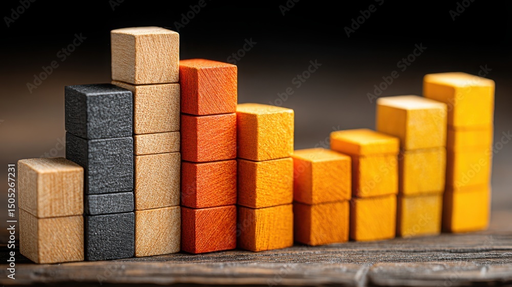 Poster simple wooden block representing leadership impact dashboard and vision-to-result framework in a pro
