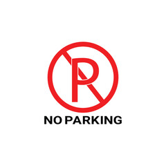 No parking sign . traffic parking ban sign vector illustration.