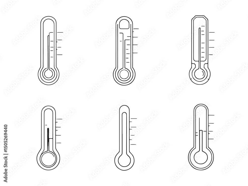 Aufkleber thermometer line art symbol ideal for user interface design