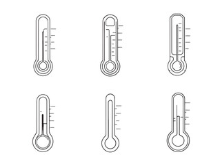 thermometer line art symbol ideal for user interface design