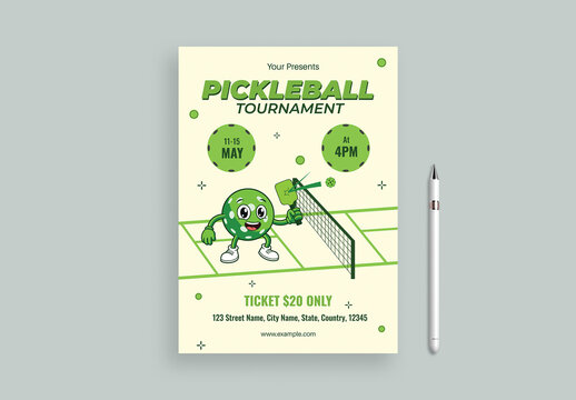 Pickleball Sports Event Flyer Design Template