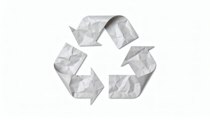 Recycle Symbol Made from Crumpled Paper for Eco-Friendly and Sustainable Design