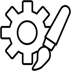 Customization Icon, Personal Change Color Symbol Vector Stock Illustration, Line Icon Style Design.