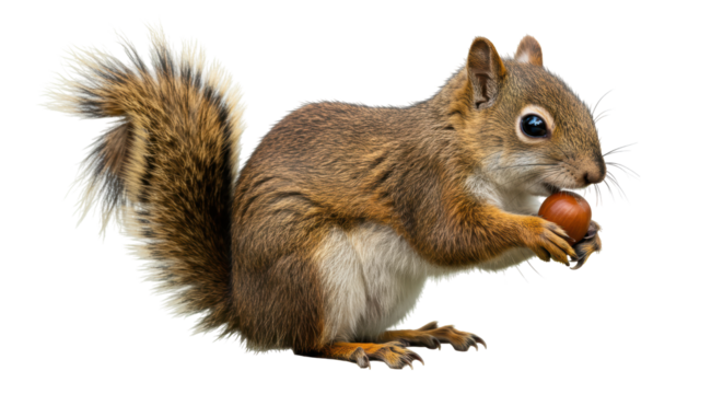Isolated Squirrel Holding Nut