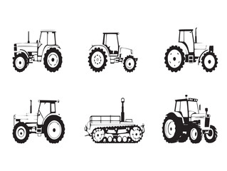 Tractor line art design for agricultural themed projects