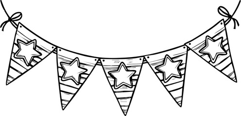 Colorful star banner decoration for festive events indoor celebration graphic design bright atmosphere creative