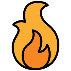 Fire Icon, Flat Design Style Icon Icon Symbol