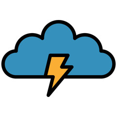 Thunder Cloud Icon, Flat Design Style Icon Icon Symbol