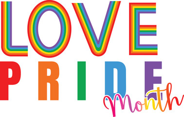 Colorful love pride month lgbtq+ design for celebration and inclusive community