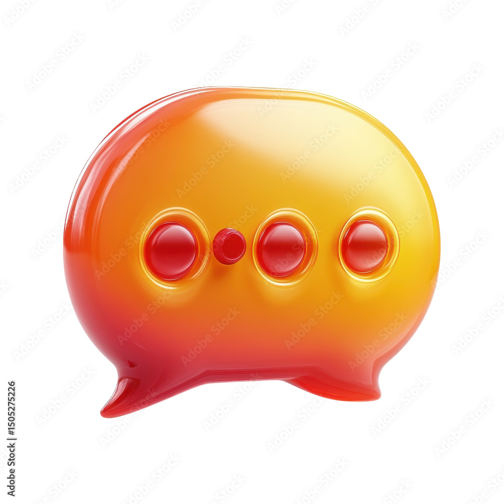 Aufkleber a bright glossy speech bubble signifying thoughts and conversation a on transparent background