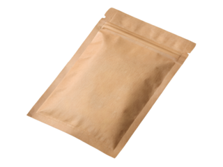 Brown Paper Sachet Packaging Mockup Isolated on transparent background, Isolated Png file, Cut-out, Isolate Png, No Background, Isolated object