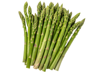Bundle of Fresh Green Asparagus Vegetable Isolated on transparent background, Isolated Png file, Cut-out, Isolate Png, No Background, Isolated object