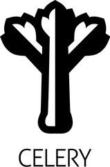 Obraz premium Celery vegetable food stylised icon concept. Possibly an icon for the allergen or allergy.