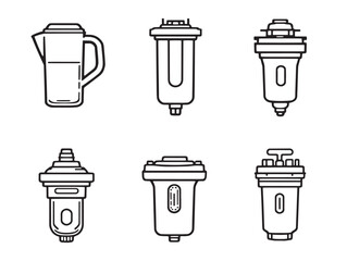 water filter line art clean water concept vector design
