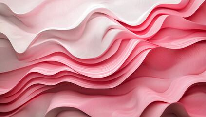 Obraz premium Soft Pink Abstract Background with Wavy Lines and Gentle Light Effects, Featuring Pink, White, and Violet Curves in a Pastel Gradient for Elegant and Modern Design Projects
