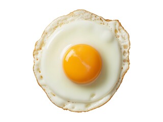 fried egg on white background