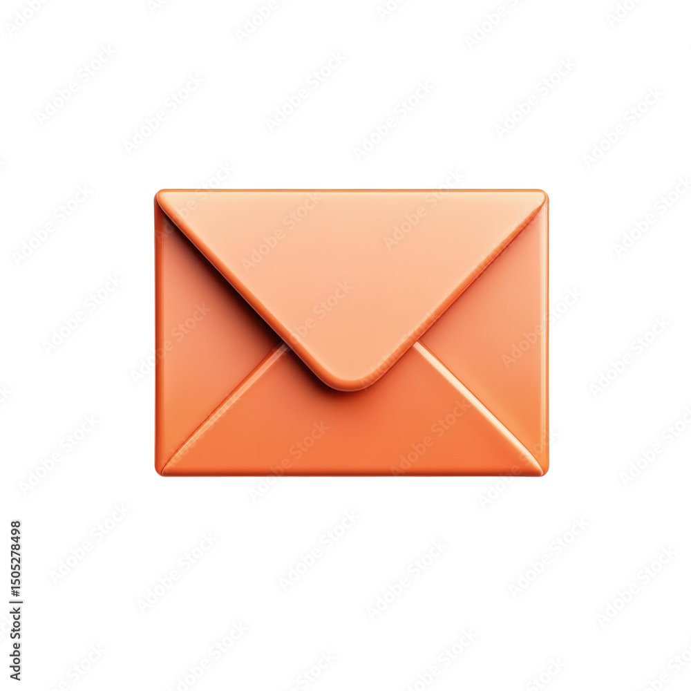 Aufkleber a vibrant orange email envelope symbolizing a new message or connection on on transparent background