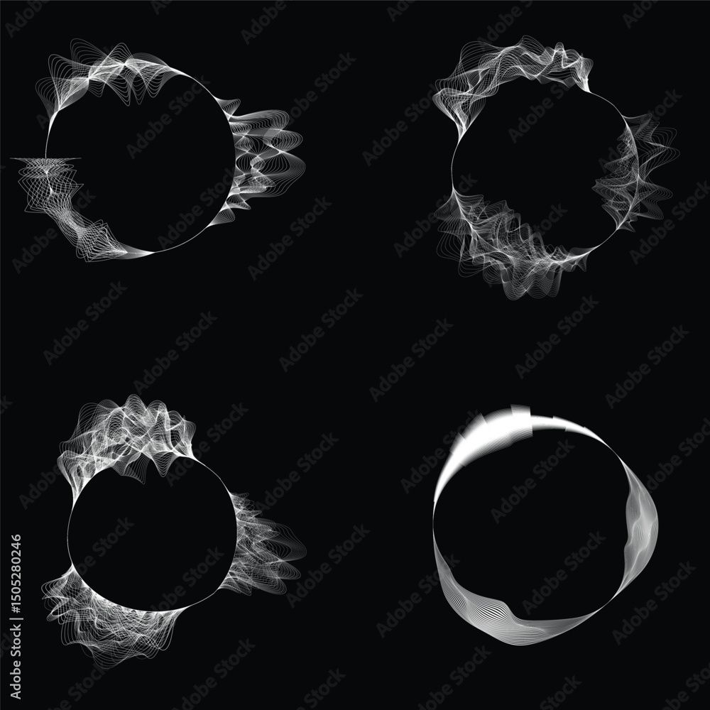 Fototapete lines in circle form . rotate rounded shape vector illustration .rotating circles form a ring.rotati