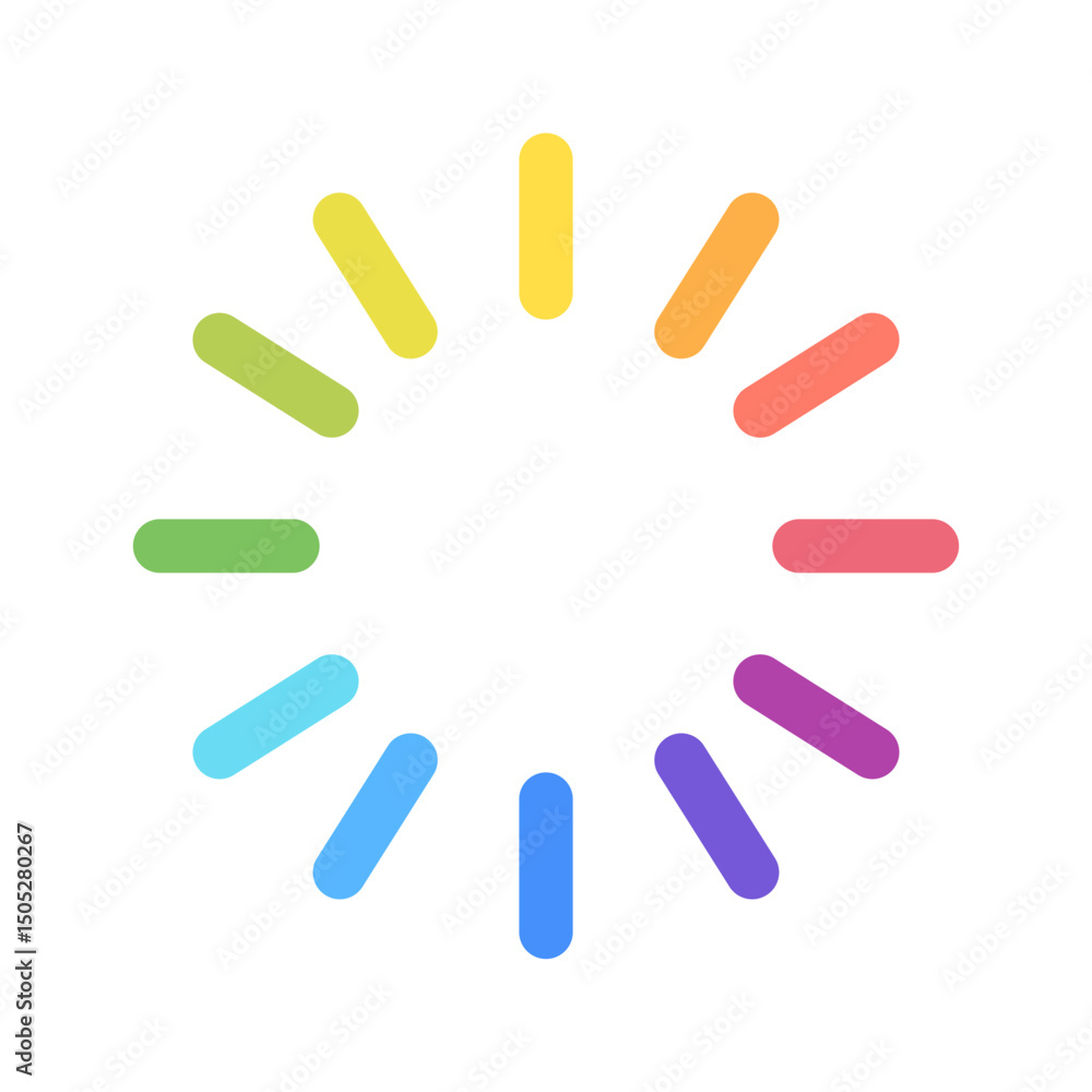 Poster colorful circle loader icon. symbol of reload, refresh, loading, recycle and repeat. interconnecting