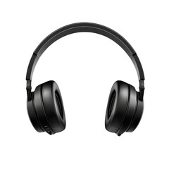 Immersive listening experience with sleek black wireless headphones and on transparent background