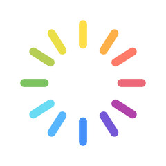 Colorful circle loader icon. Symbol of reload, refresh, loading, recycle and repeat. Interconnecting round arrow vector icon