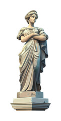 Fototapeta premium PNG Elegant female sculpture of ancient woman in classical pose