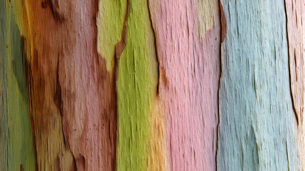 section of rainbow eucalyptus tree bark
