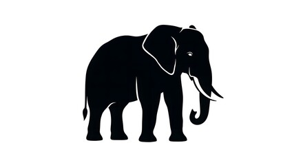 Majestic African Elephant Silhouette Powerful Symbol of Strength and Wisdom