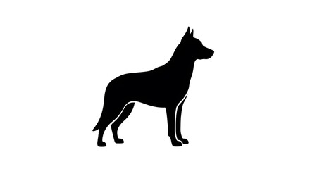 Majestic German Shepherd Silhouette Elegant Canine Vector Graphic