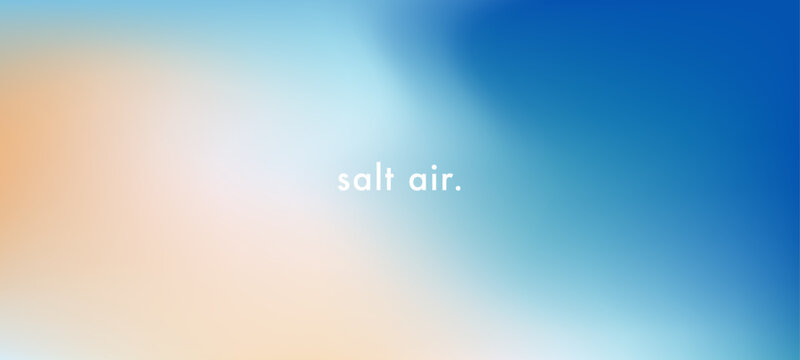 Fototapeta Abstract seaside. Ocean landscape vector texture. Aesthetic blue and beige gradient background. Blurred sea wave pattern. Sun, clouds, rays. Ocean breeze wide banner