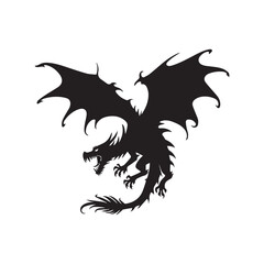ragon Silhouette with Open Mouth