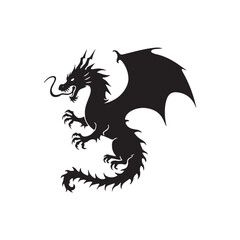 ragon Silhouette with Open Mouth