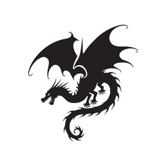 ragon Silhouette with Open Mouth