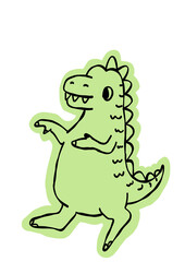 Funny dinosaur illustration