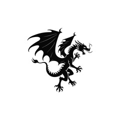 ragon Silhouette with Open Mouth