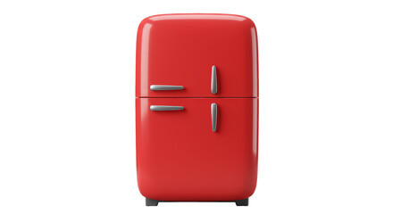 Isolated Red Retro Refrigerator