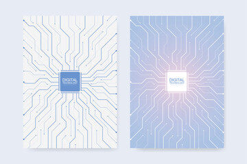Abstract digital technology cover template design for a report and brochure, flyer, leaflets, poster, header, banner, website, presentation. Vector illustration